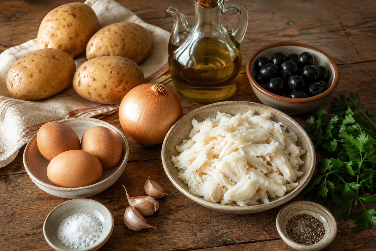 Receta bacalao dorado con patatas pajas Ingredientes para bacalao dorado con patatas paja
