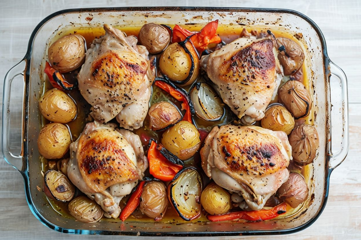 Contramuslos de pollo al horno Contramuslos de pollo al horno