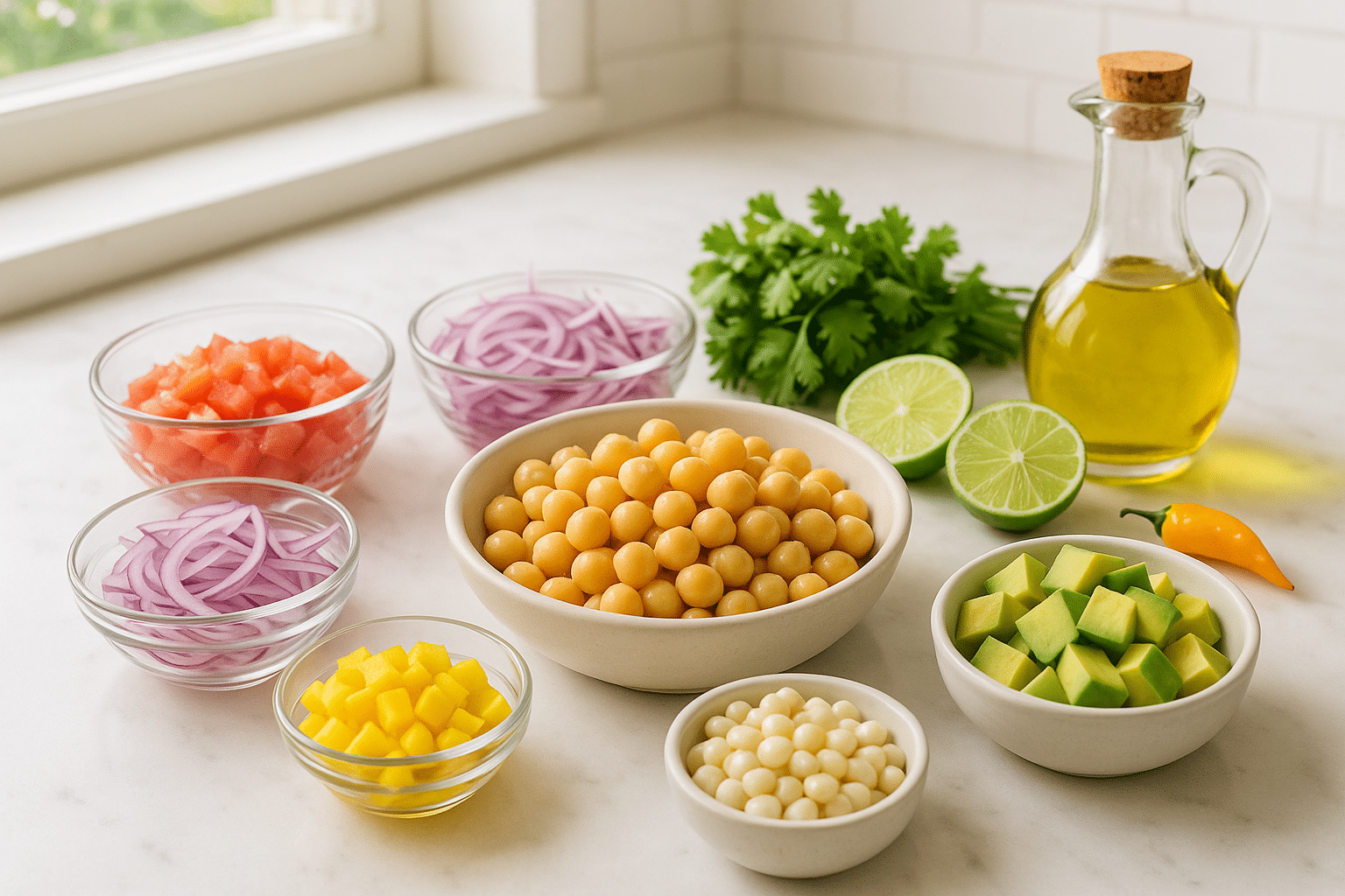 Ingredientes Ensalada de Garbanzos Peruana Ingredientes Ensalada de Garbanzos Peruana