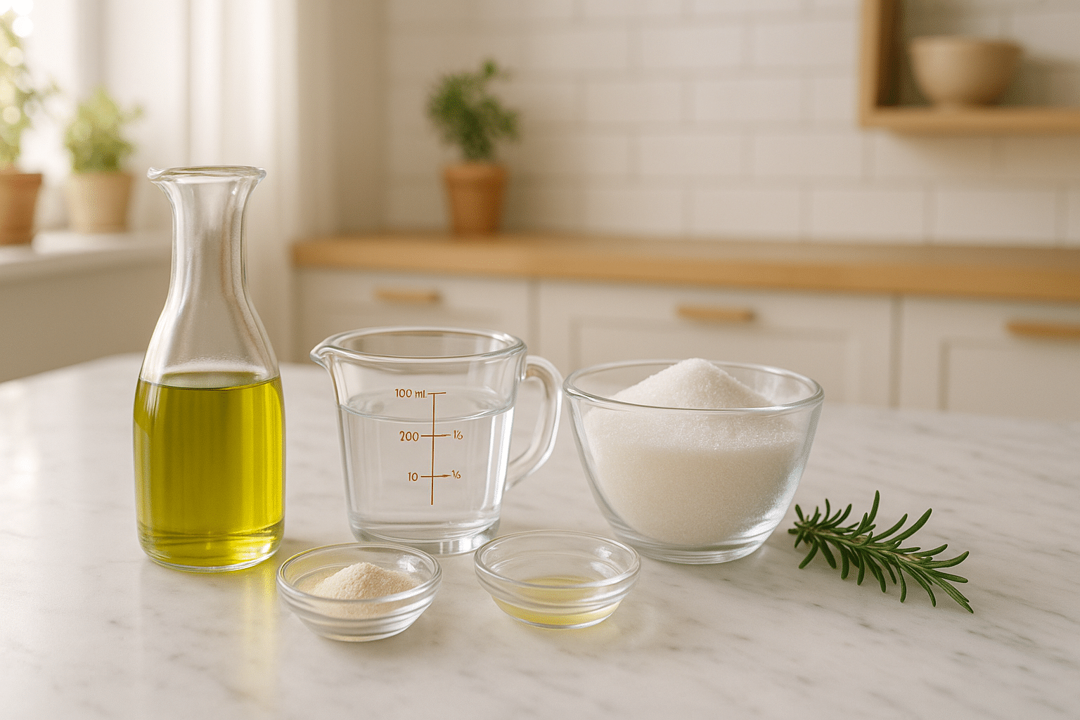 Ingredientes para la Mermelada de Aceite de Oliva Ingredientes para la Mermelada de Aceite de Oliva