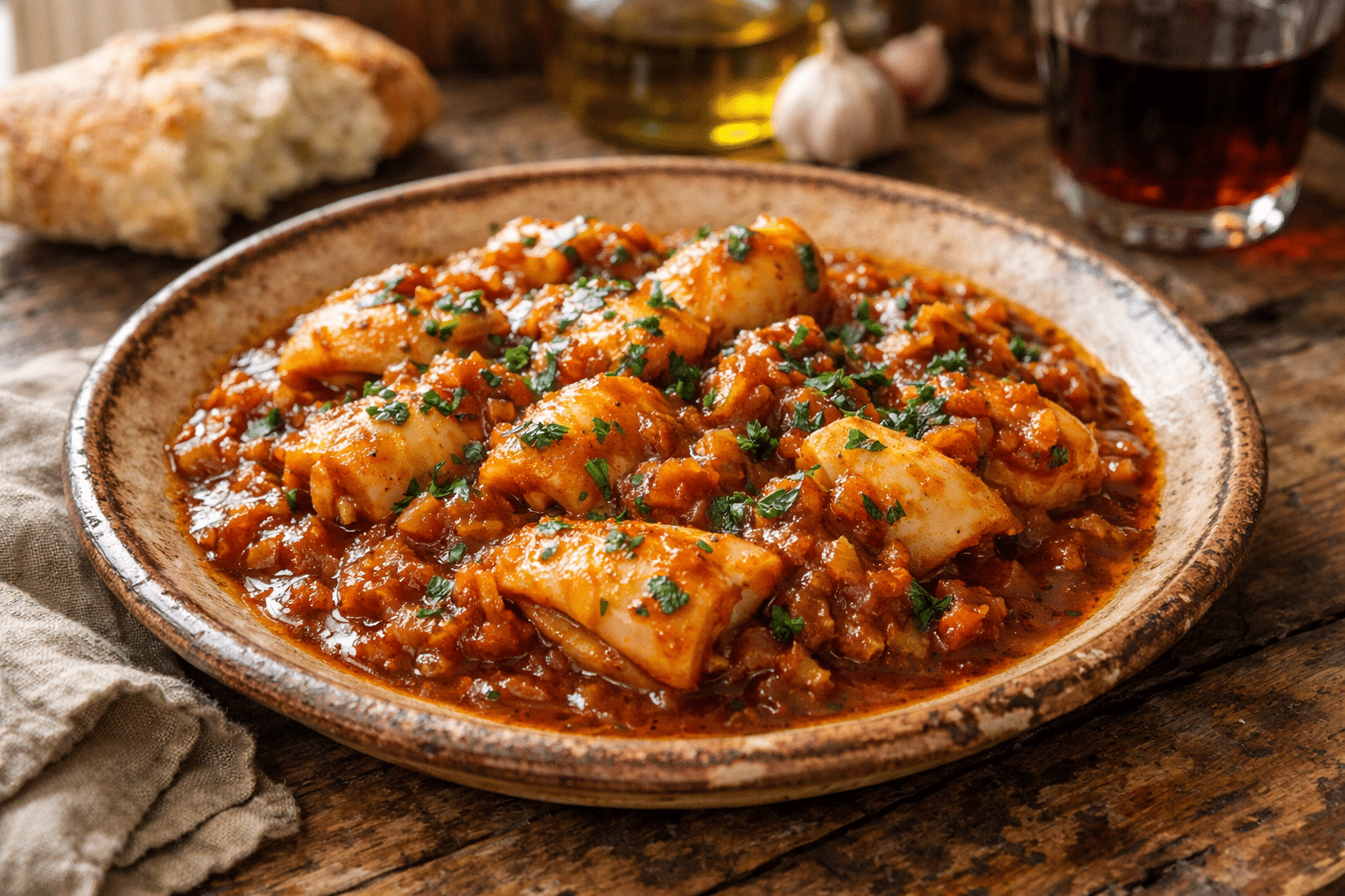 Choco en salsa estilo huelva Choco en Salsa de la Abuela