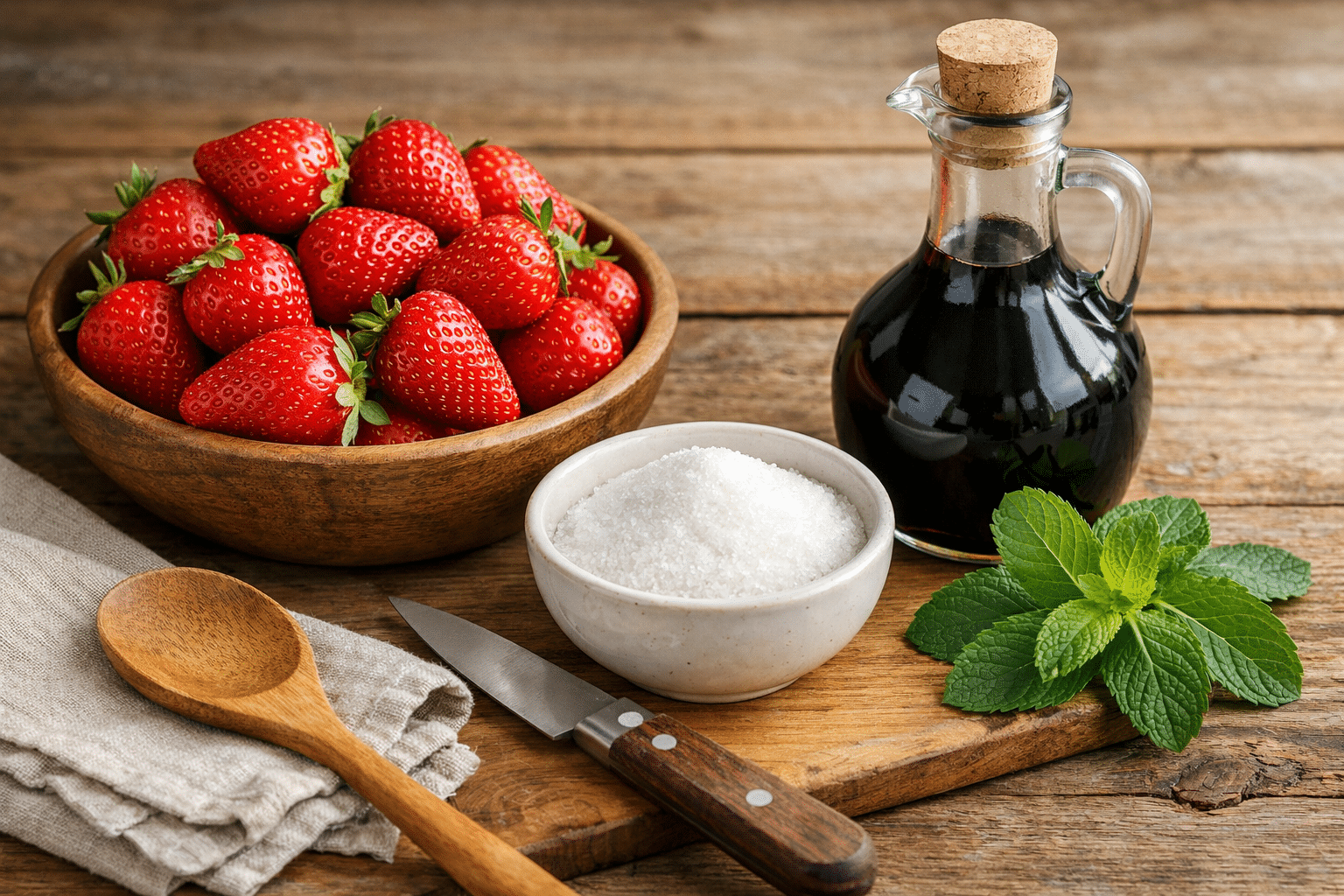 Fresas con Vinagre Ingredientes para hacer fresas con vinagre