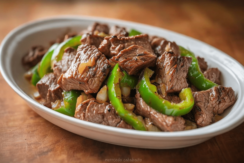 Ternera con pimientos estilo chino