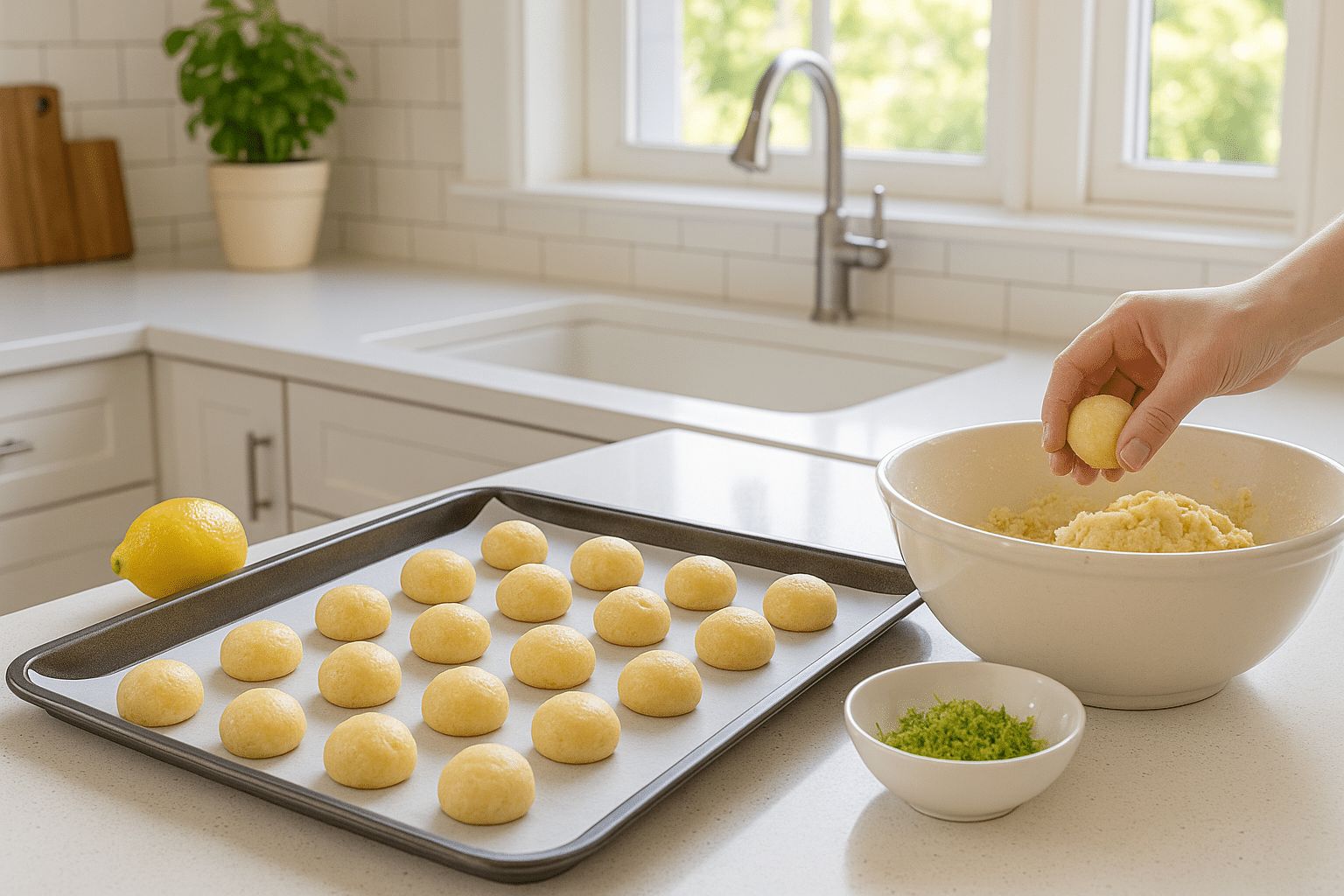 Formar los bollos de anís Formar los bollos de anís