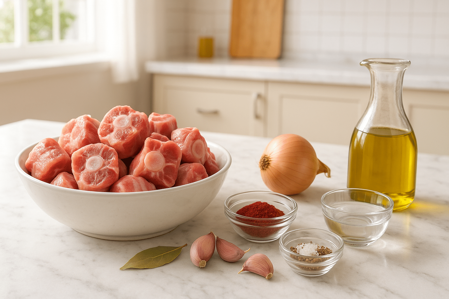 Ingredientes para preparar Rabo de Cerdo Frito Ingredientes para preparar Rabo de Cerdo Frito