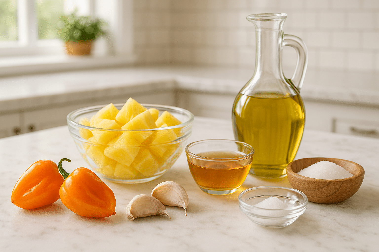 Ingredientes para Salsa Habanero con Piña Ingredientes para Salsa Habanero con Piña