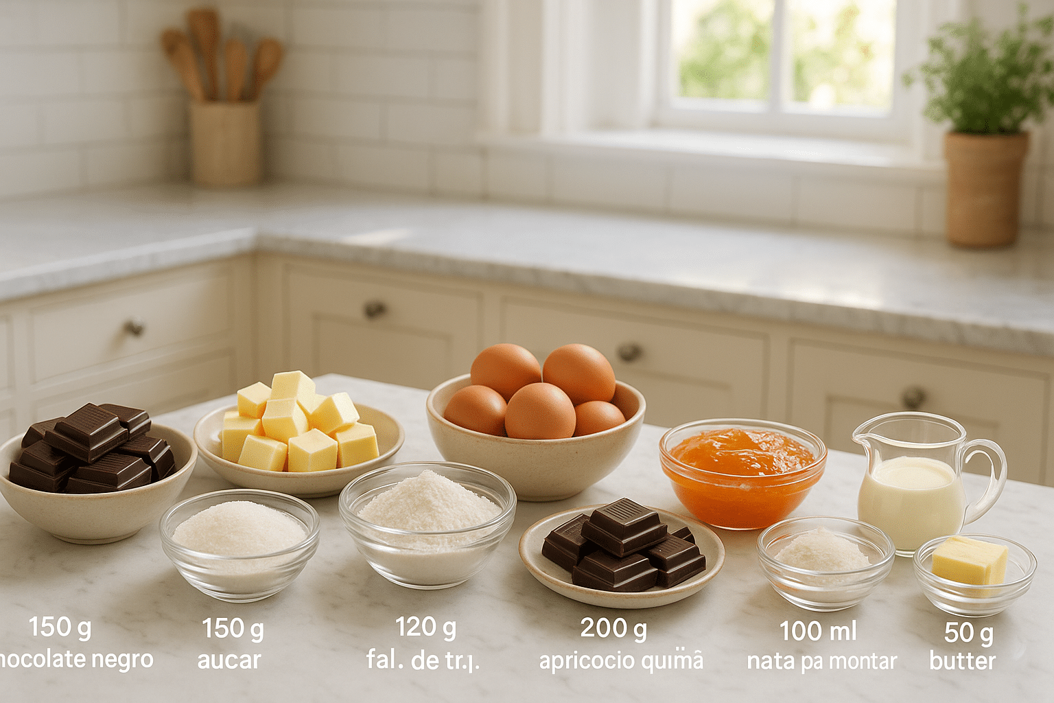 Ingredientes para hacer Tarta Sacher Ingredientes para hacer Tarta Sacher