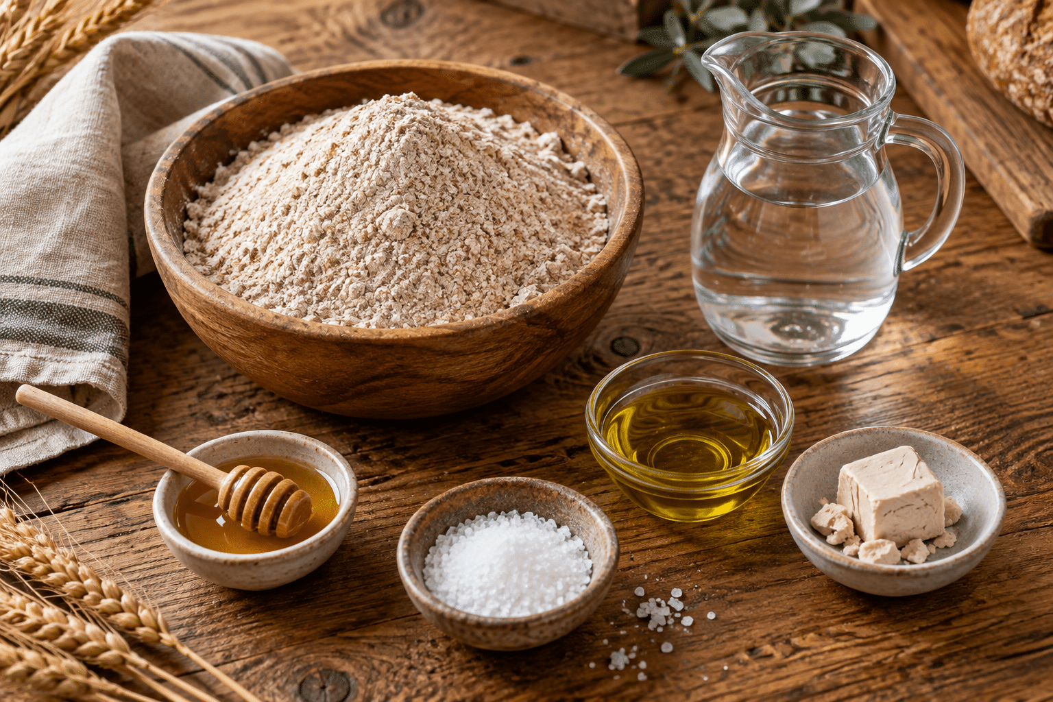 Pan integral casero Ingredientes para el pan integral casero