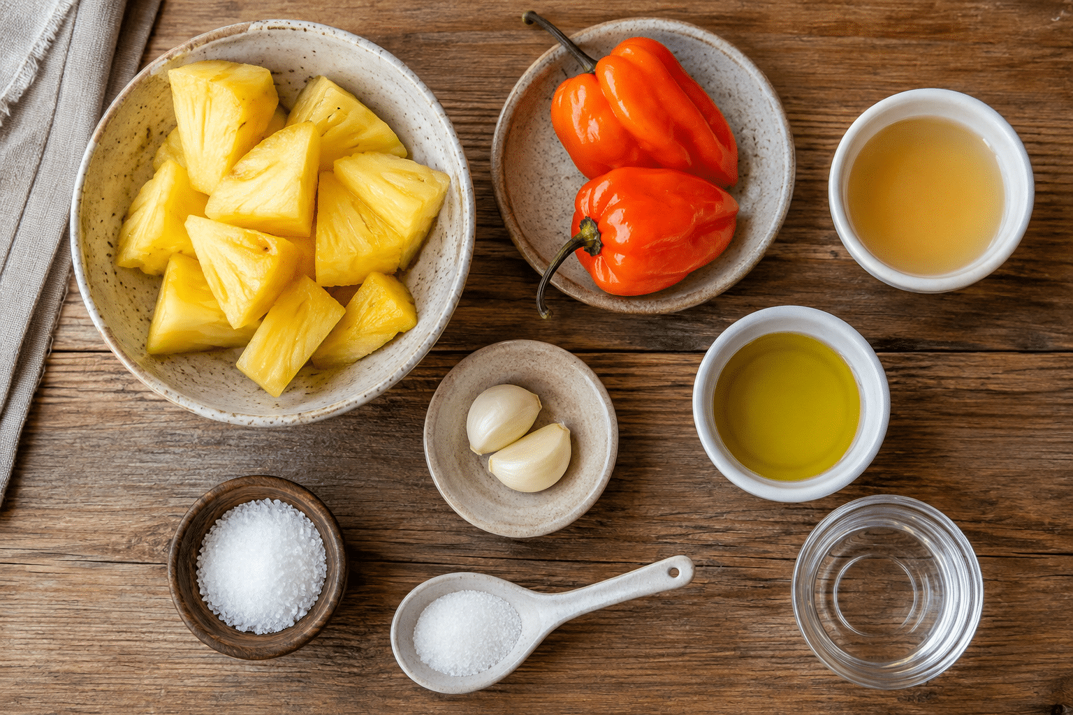 Salsa Habanero con Piña Ingredientes para salsa habanero con piña