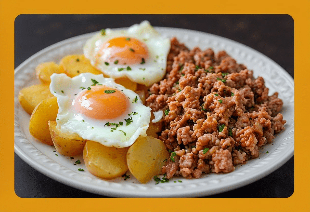 Huevos Rotos con Picadillo Huevos Rotos con Picadillo