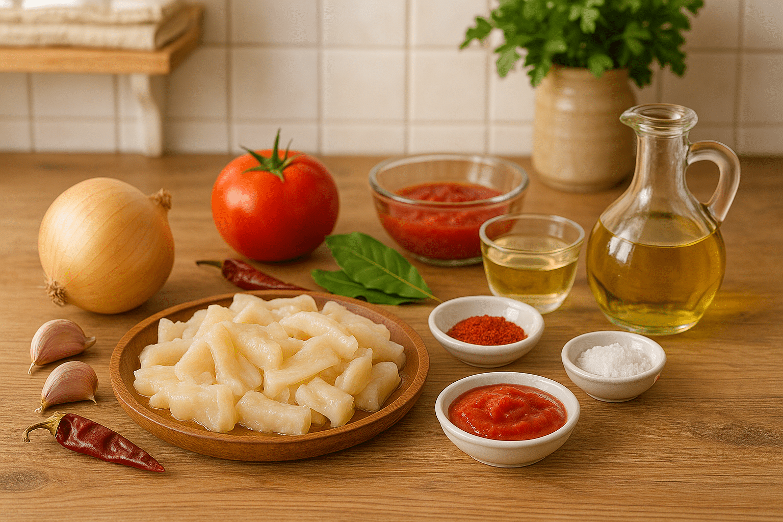 Callos de bacalao Ingredientes para los callos de bacalao