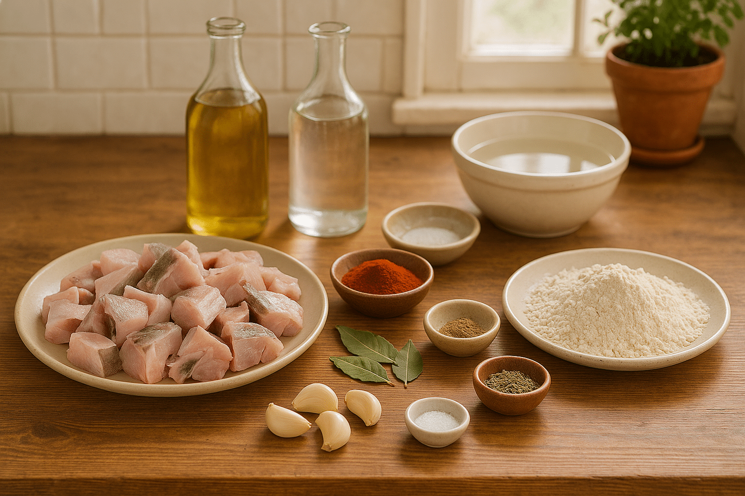 Pintarroja en Adobo Ingredientes (receta de pintarroja en adobo)