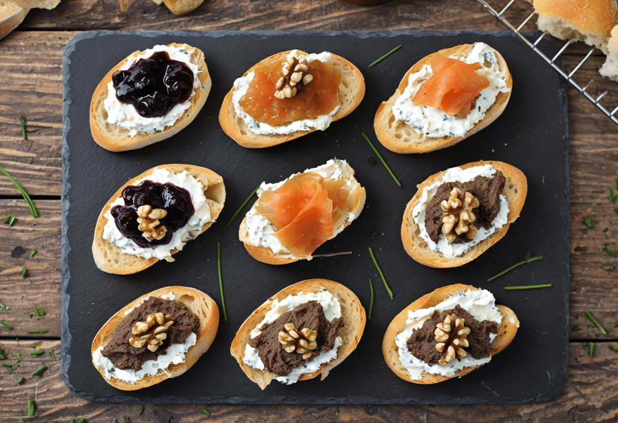 Aperitivos fáciles sin cocinar Tostas frías variadas