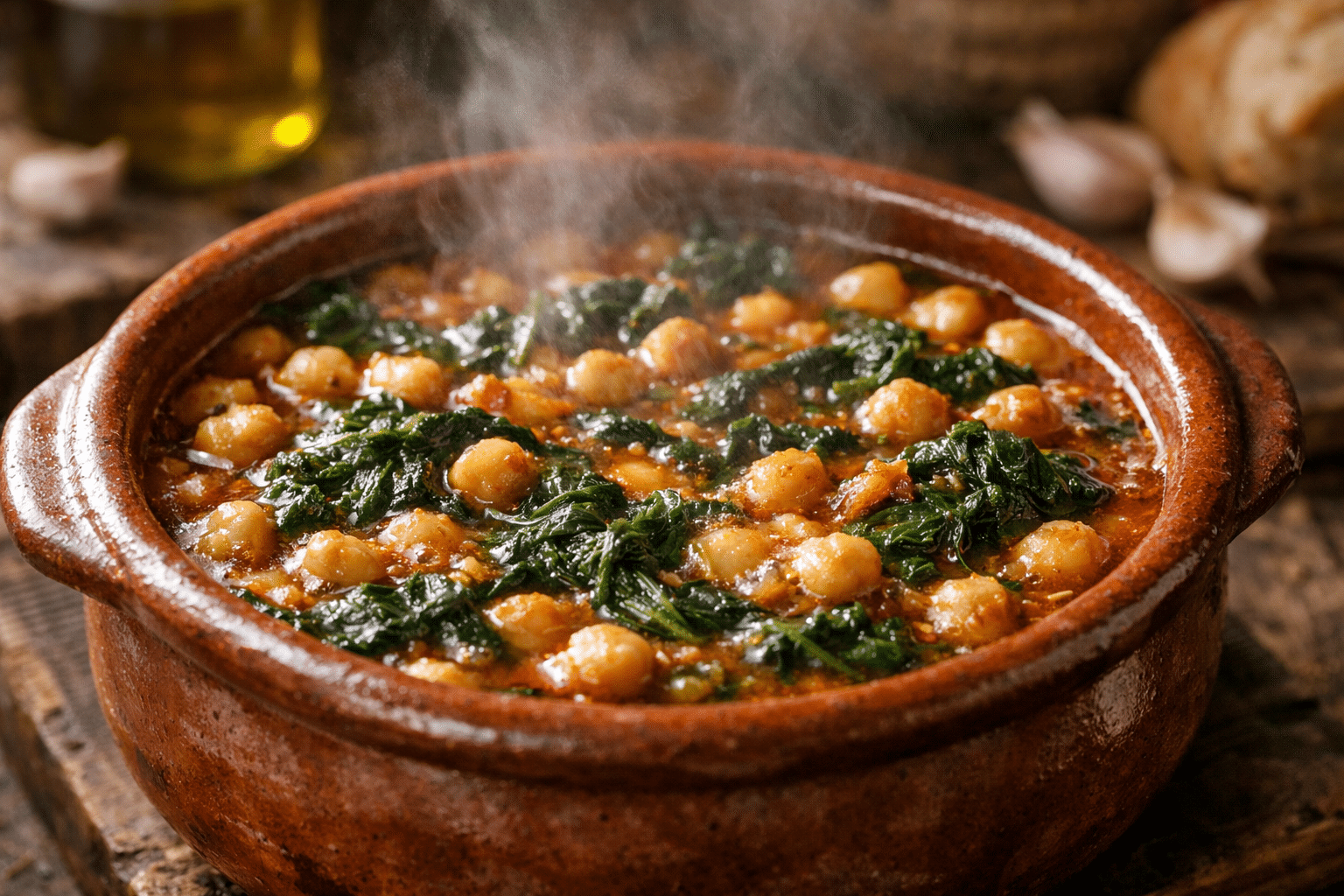 Potaje de Garbanzos con Espinacas coccion del potaje