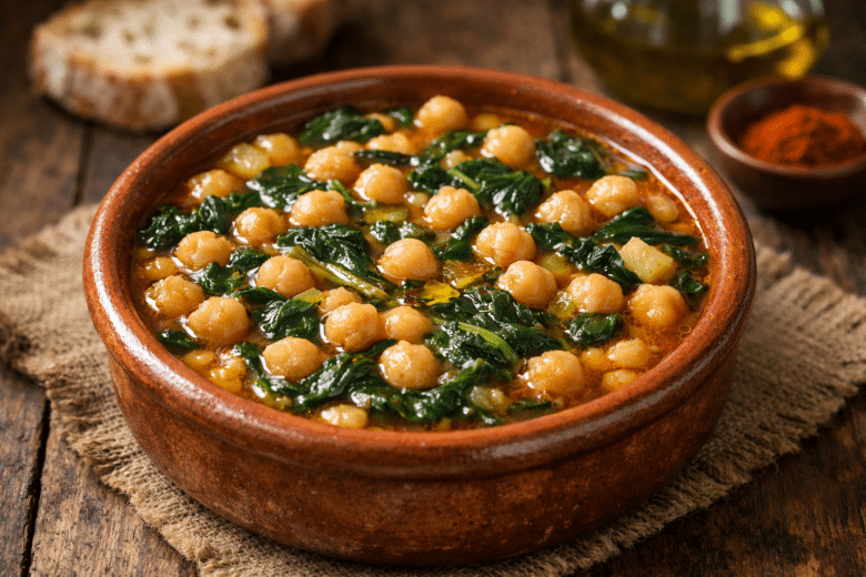 Potaje de Garbanzos con Espinacas potaje de garbanzos con espinacas