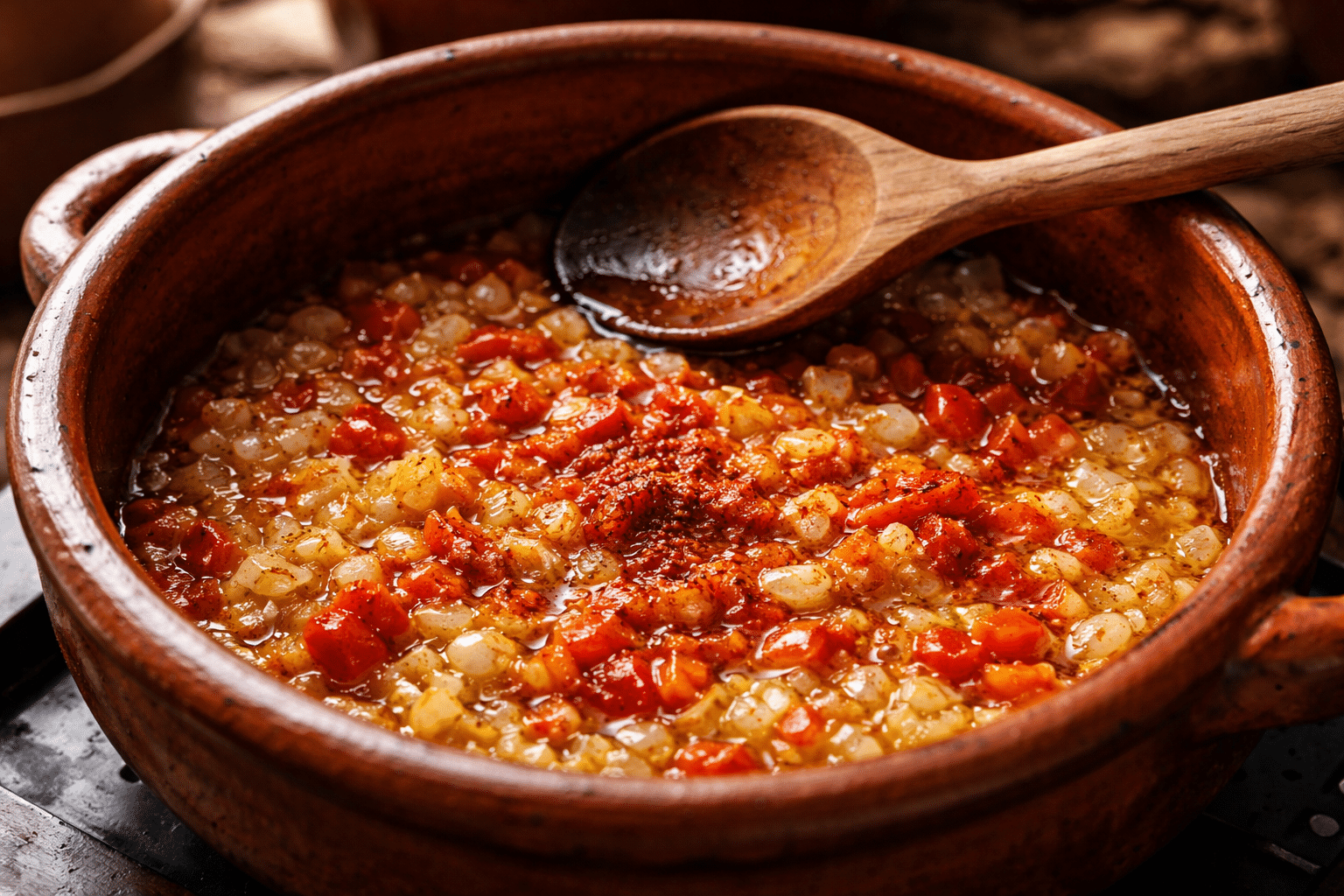 Potaje de Garbanzos con Espinacas sofrito para el potaje