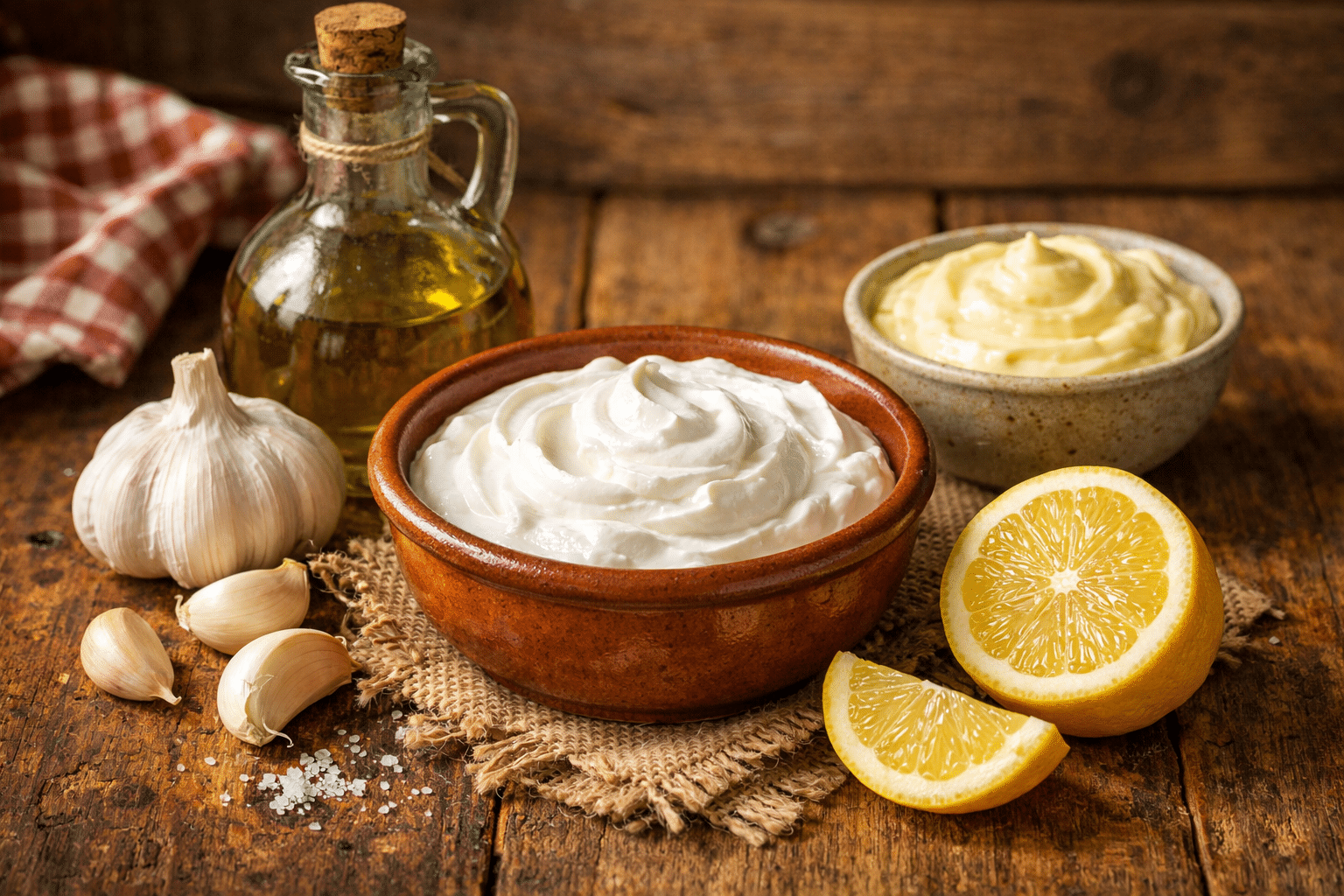 Salsa kebab blanca Ingredientes para la salsa kebab blanca casera