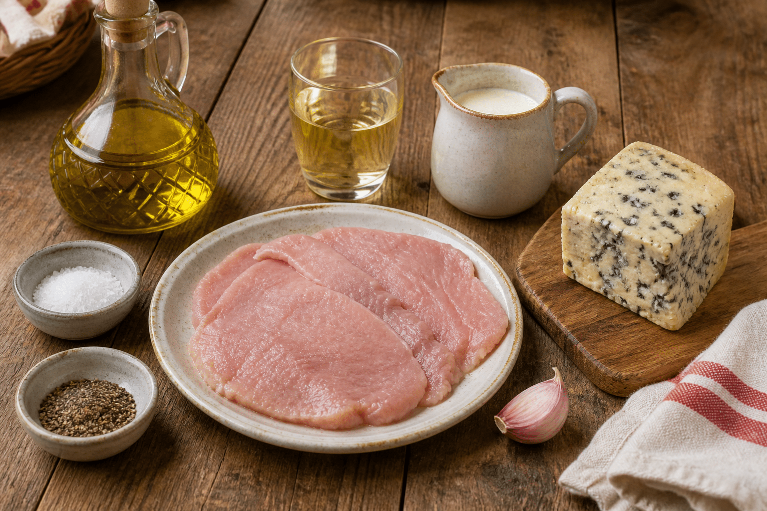 Escalopines al Cabrales Ingredientes para hacer escalopines al Cabrales
