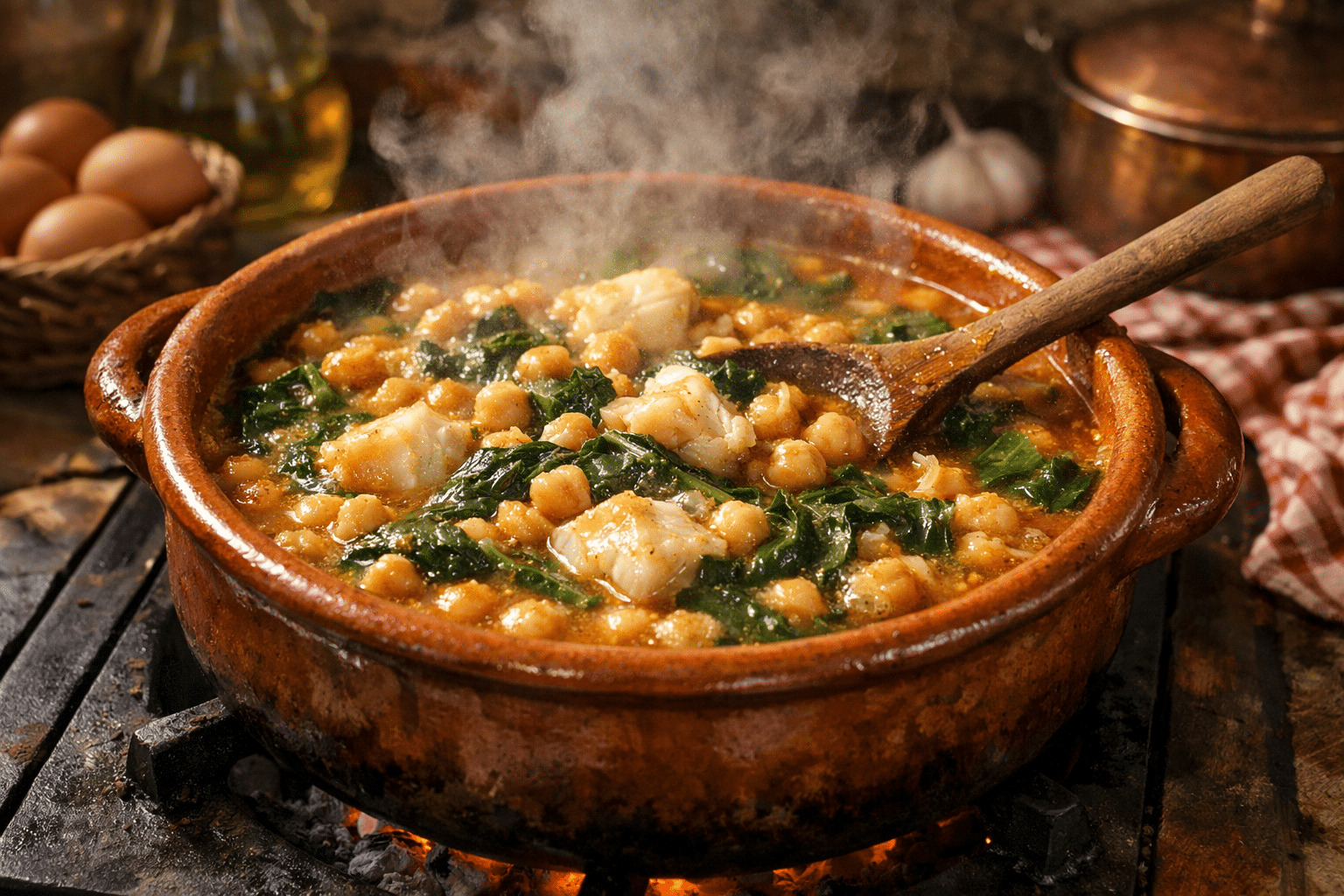 Potaje de Vigilia Añadir el bacalao y terminar la cocción