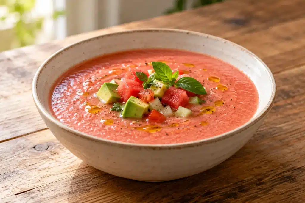 Gazpacho de sandía y aguacate