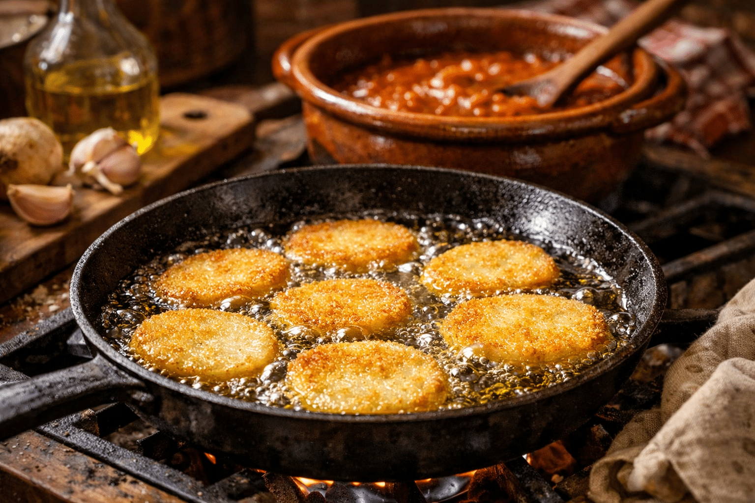 Patatas a la importancia Rebozar y freír las patatas
