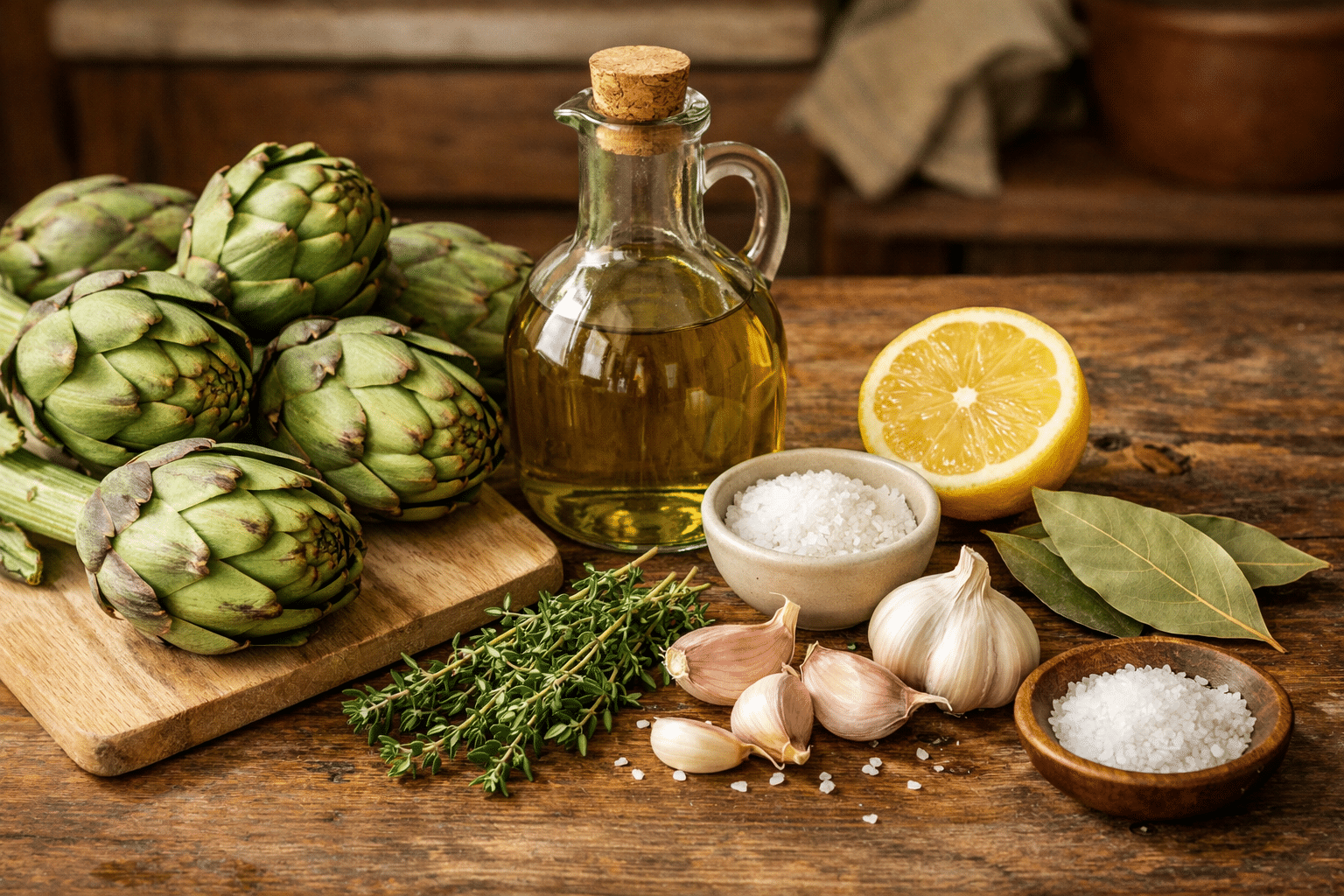 Alcachofas confitadas Ingredientes para hacer alcachofas confitadas