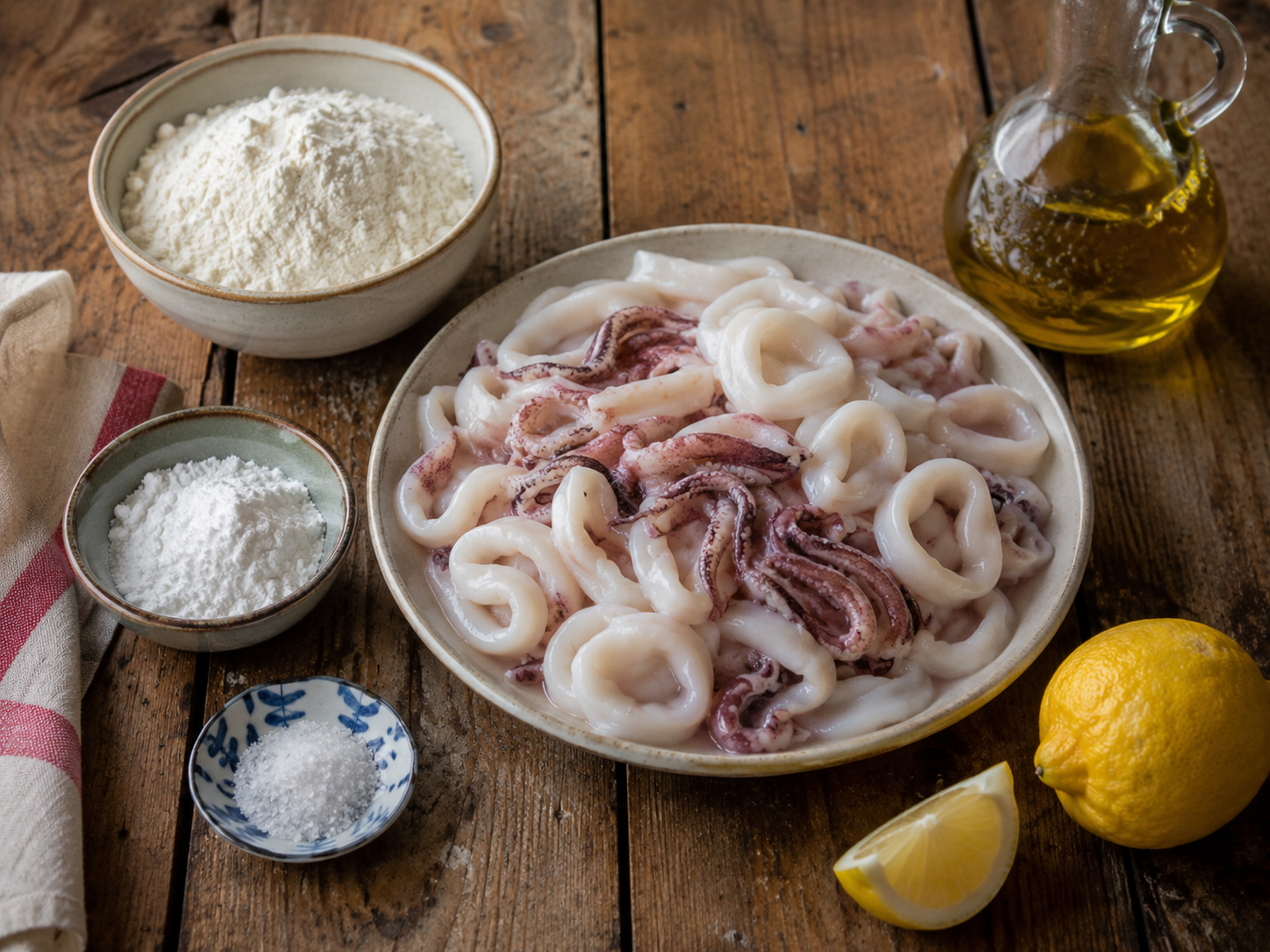 Calamar a la Andaluza Ingredientes para hacer calamar a la andaluza