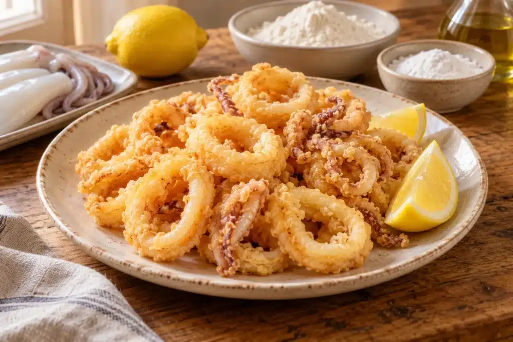 Presentación de calamares a la andaluza