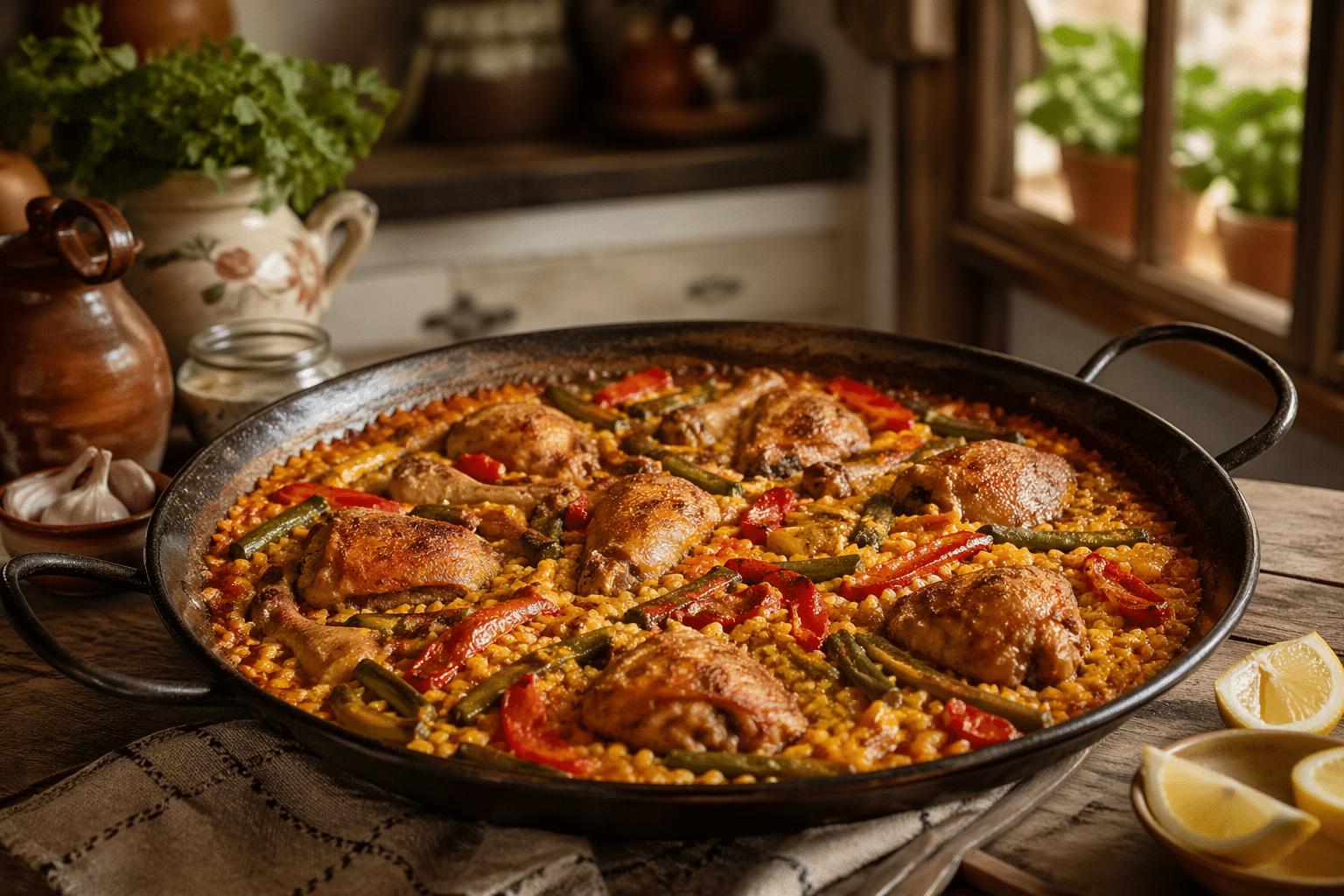 Paella de pollo paella de pollo