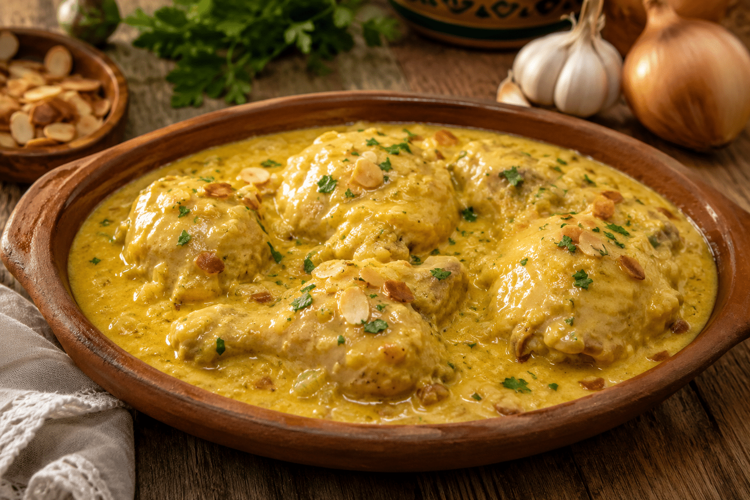 Pollo en pepitoria receta de la abuela Ingredientes para hacer pollo en pepitoria receta dela abuela