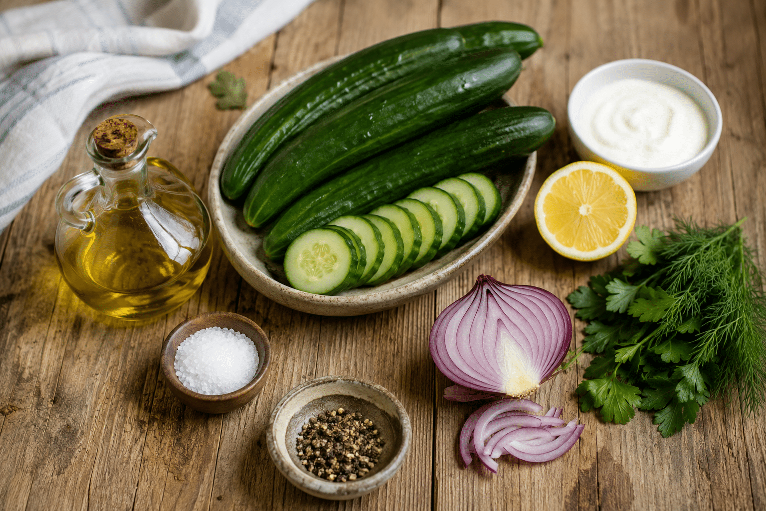 Ensalada de Pepino Ingredientes para Ensalada de Pepino