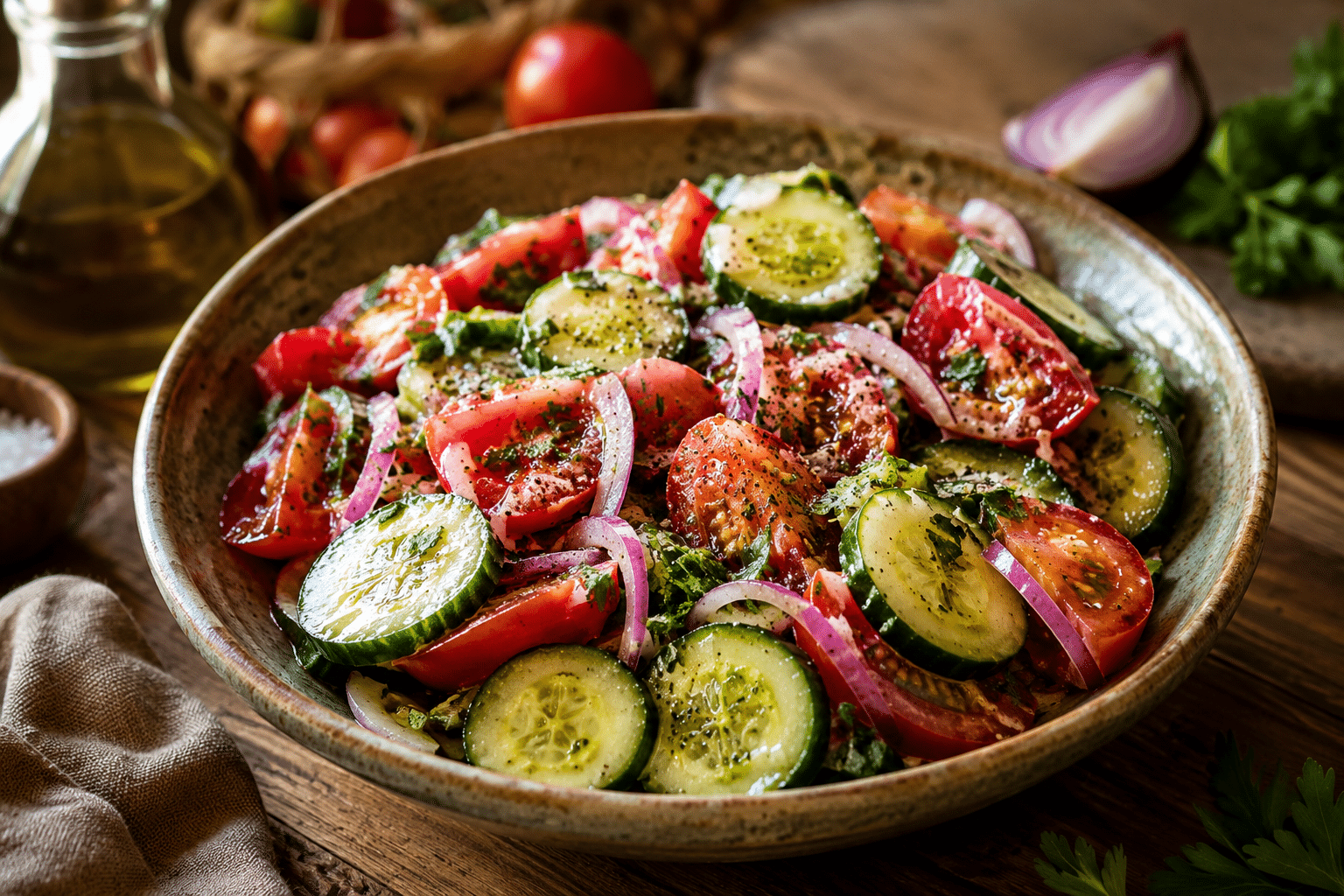 Ensalada de Pepino y Tomate Ensalada de Pepino y Tomate