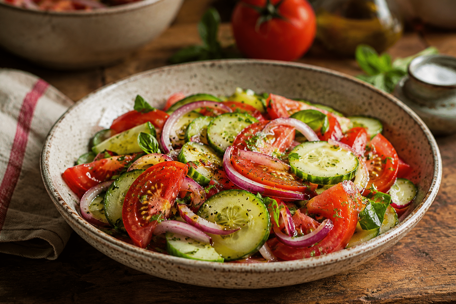 Ensalada de Pepino y Tomate Ensalada de Pepino y Tomate