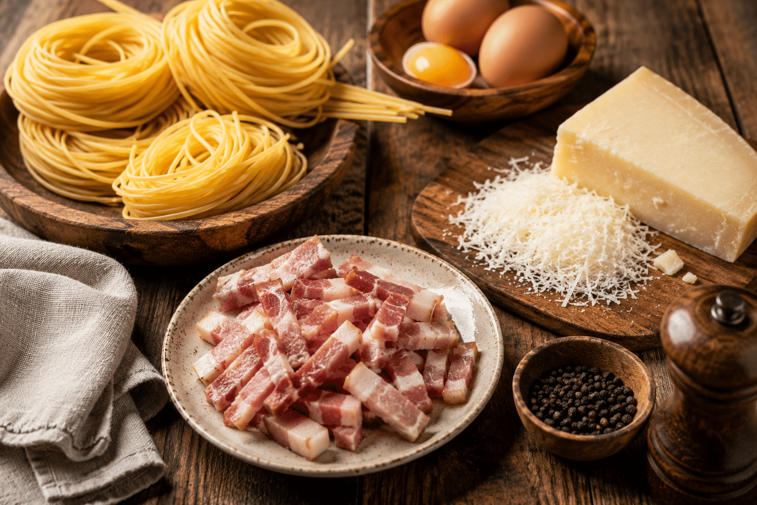Salsa Carbonara Ingredientes para salsa carbonara auténtica