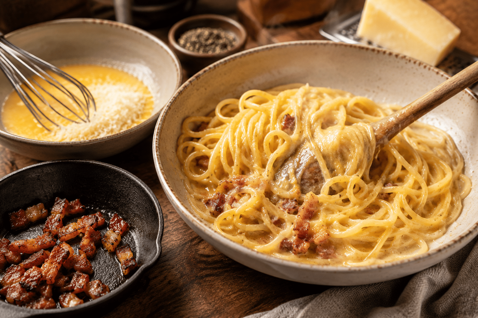 Salsa Carbonara Emulsiona la salsa carbonara