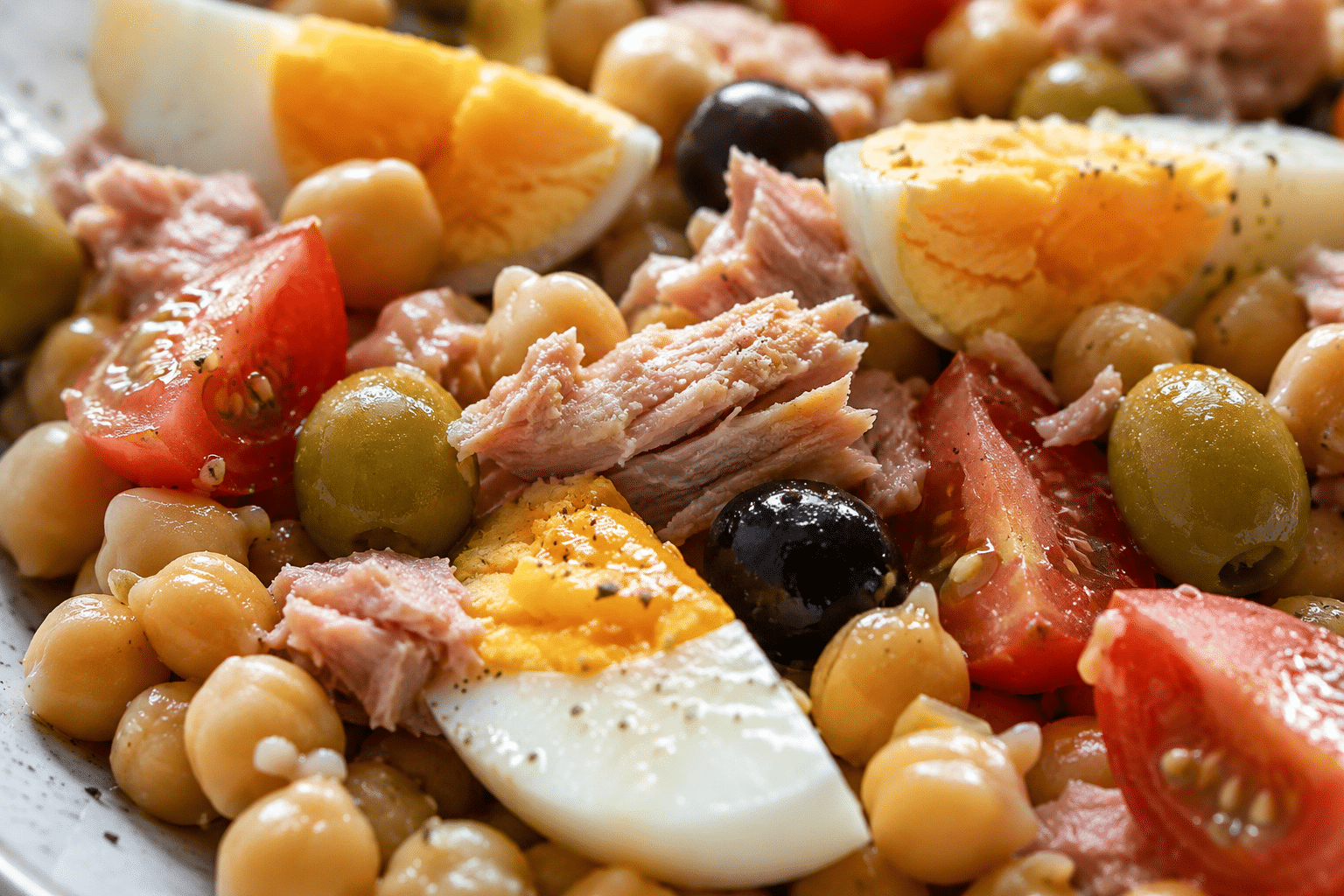 Ensalada de garbanzos con atún Ensalada de garbanzos con atún