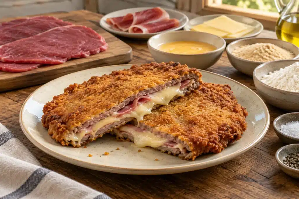 Presentación de cachopo asturiano