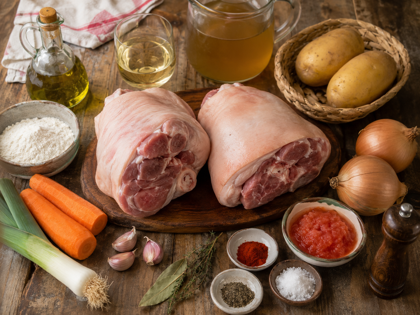 Codillo de cerdo guisado ingredientes para el codillo guisado