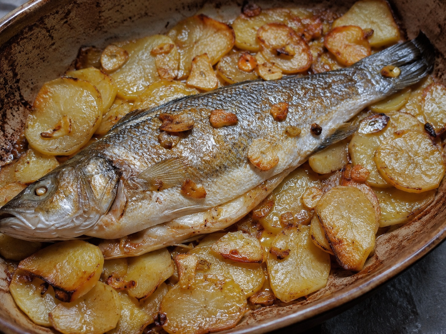 Lubina al Orio Lubina al Orio receta casera paso a paso