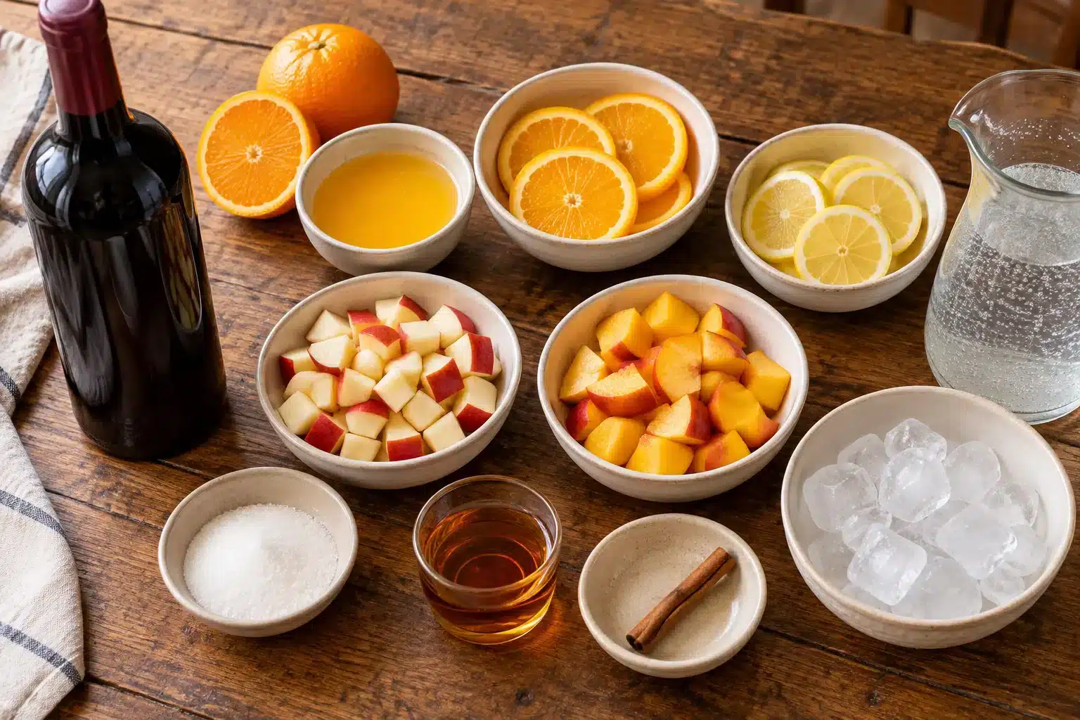 Ingredientes para sangría casera