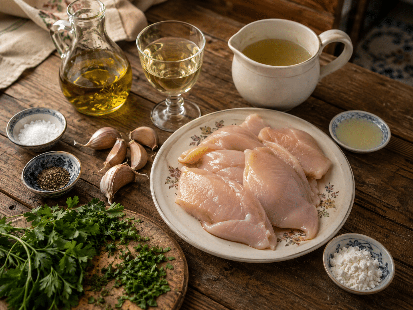 Filetes de pollo al ajillo Ingredientes para filetes de pollo al ajillo