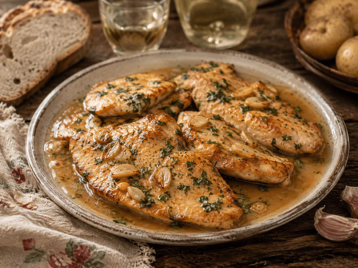 Filetes de pollo al ajillo filetes de pollo al ajillo