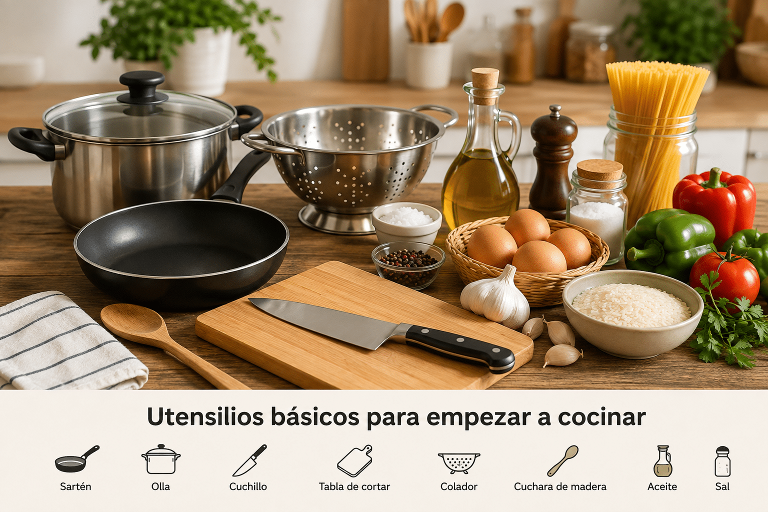 Recetas de Cocina para Principiantes Utensilios básicos para aprender a cocinar desde cero