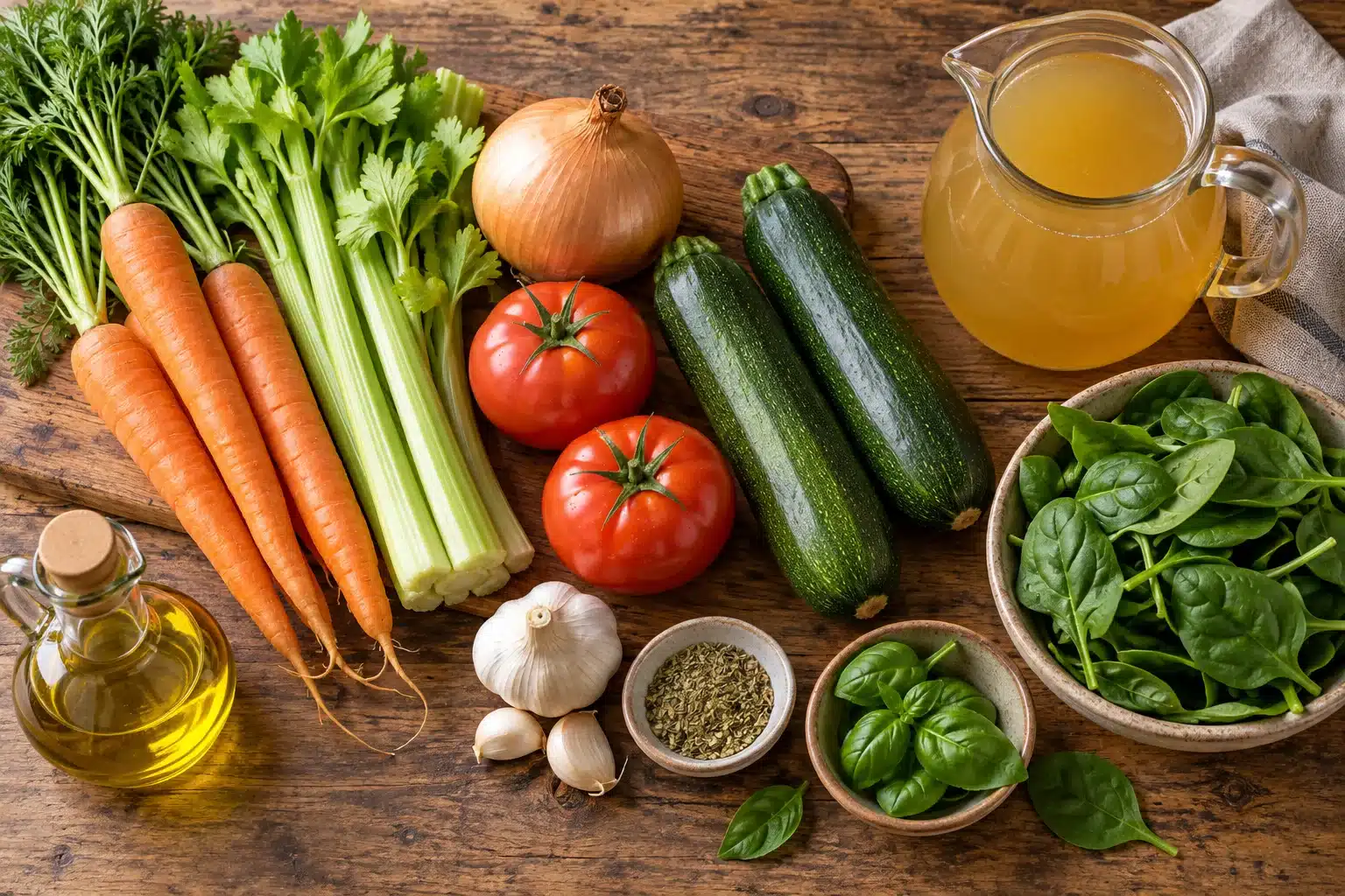Ingredientes de sopa de verduras italiana