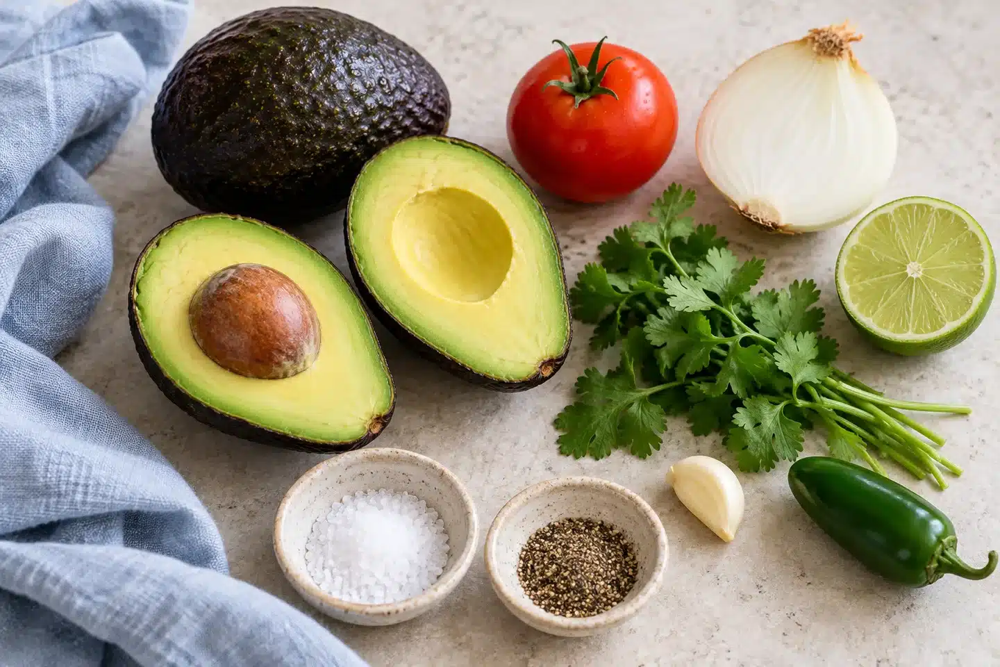 Como hacer el mejor guacamole Aguacates, tomate, media cebolla, lima, cilantro y chile para el guacamole