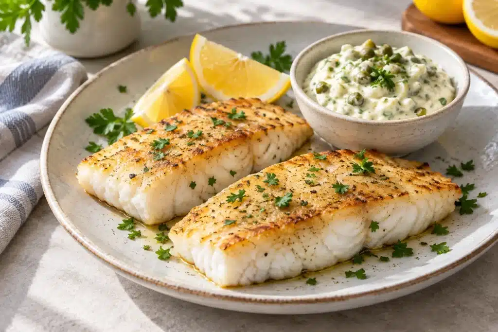Merluza con salsa tártara