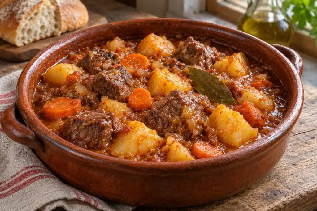Carne guisada asturiana con patatas y zanahoria