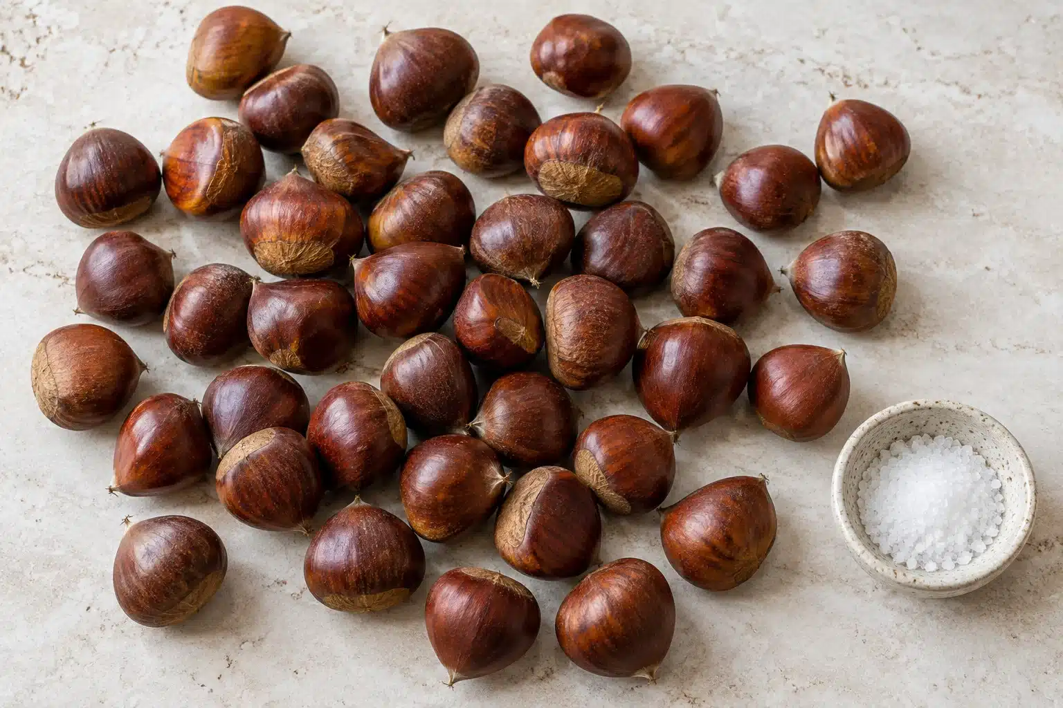 Castañas en freidora de aire: tiempo, corte y pelado Ingredientes para castañas en freidora de aire
