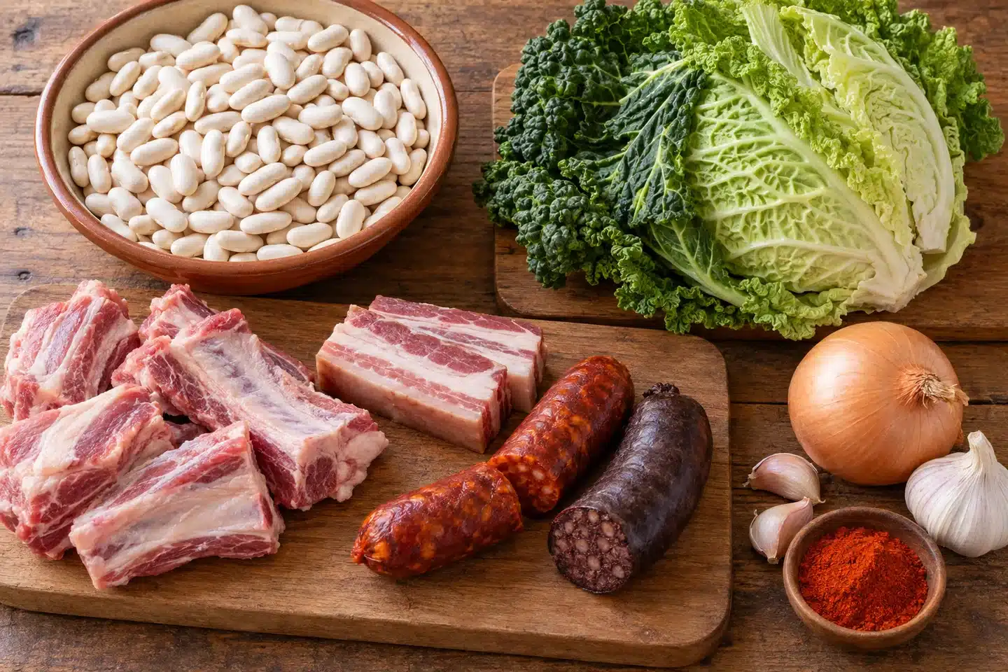 Ingredientes para cocido montañés