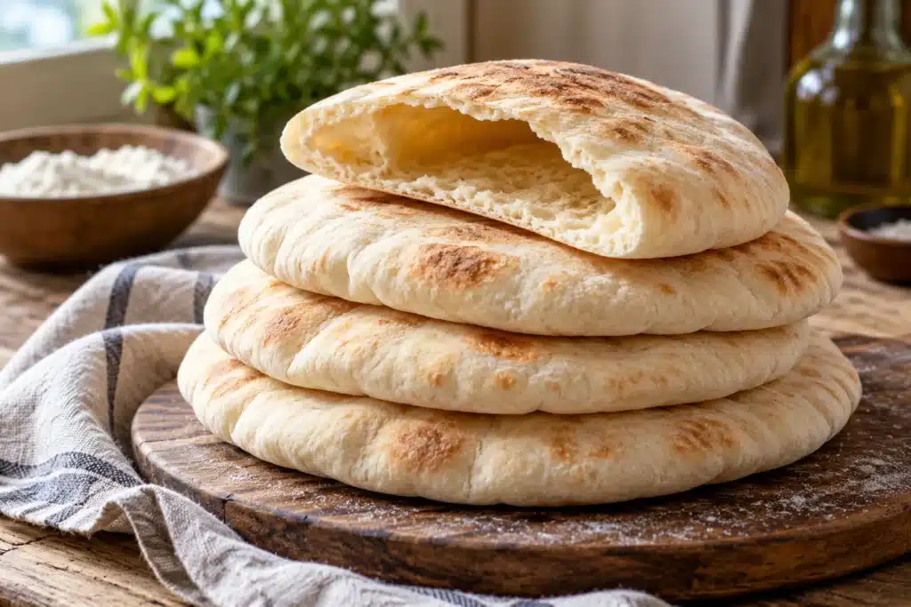 Panes de pita con bolsillo interior